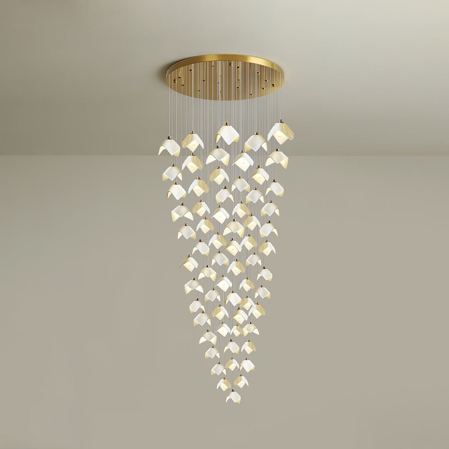 Orlani Cascade Stairs Chandelier - Elegant Design with Dimmable Lighti