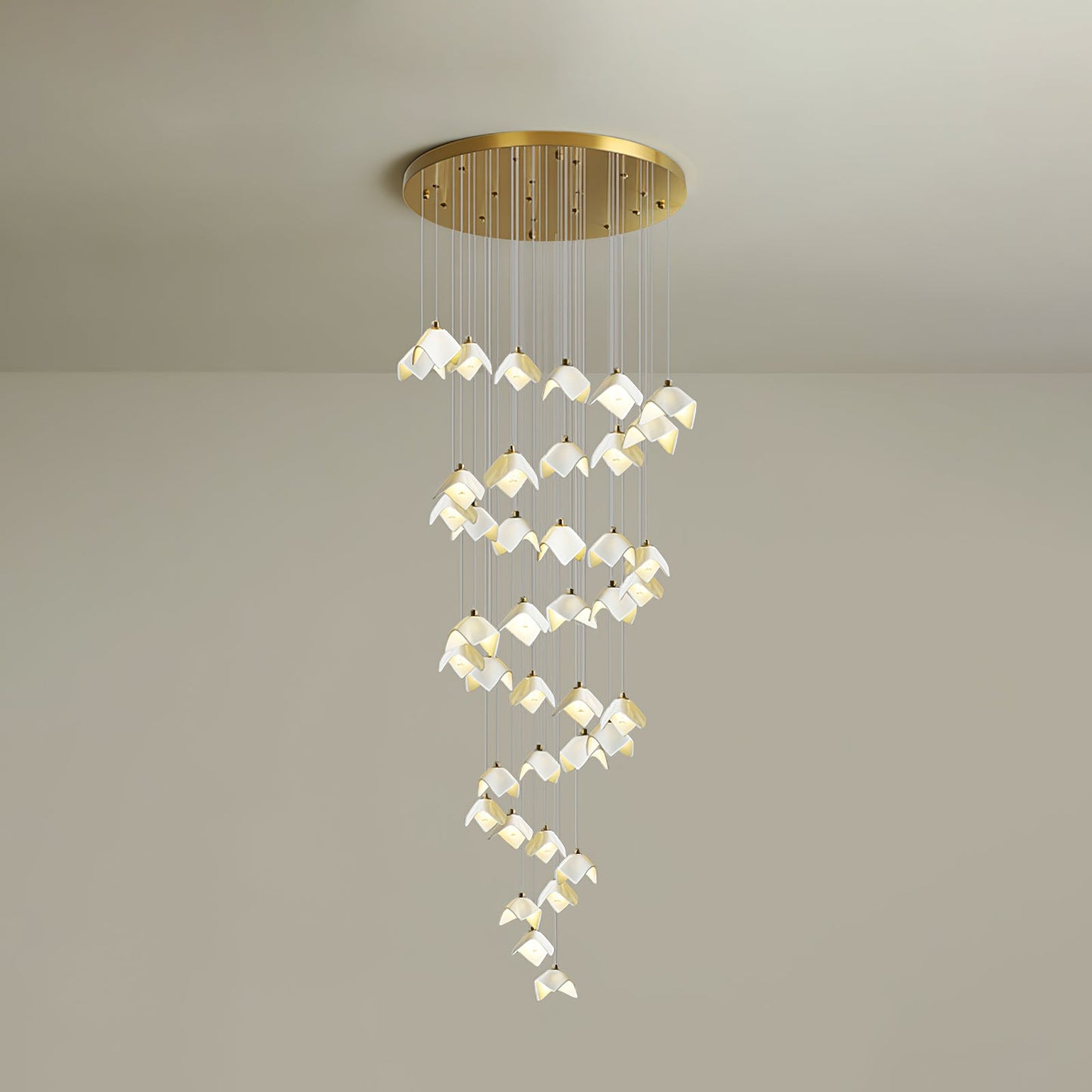 Orlani Cascade Stairs Chandelier - Elegant Design with Dimmable Lighti