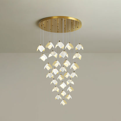 Orlani Cascade Stairs Chandelier - Elegant Design with Dimmable Lighti