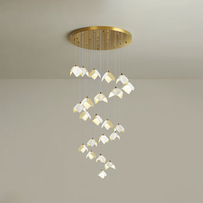 Orlani Cascade Stairs Chandelier - Elegant Design with Dimmable Lighti
