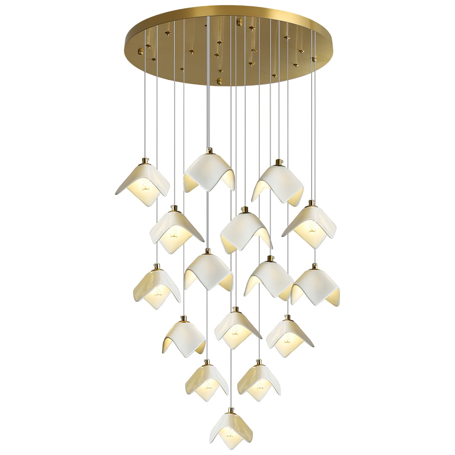 Orlani Cascade Stairs Chandelier - Elegant Design with Dimmable Lighti