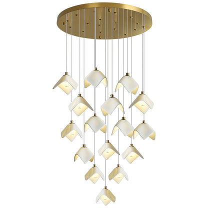 Orlani Cascade Stairs Chandelier - Elegant Design with Dimmable Lighti