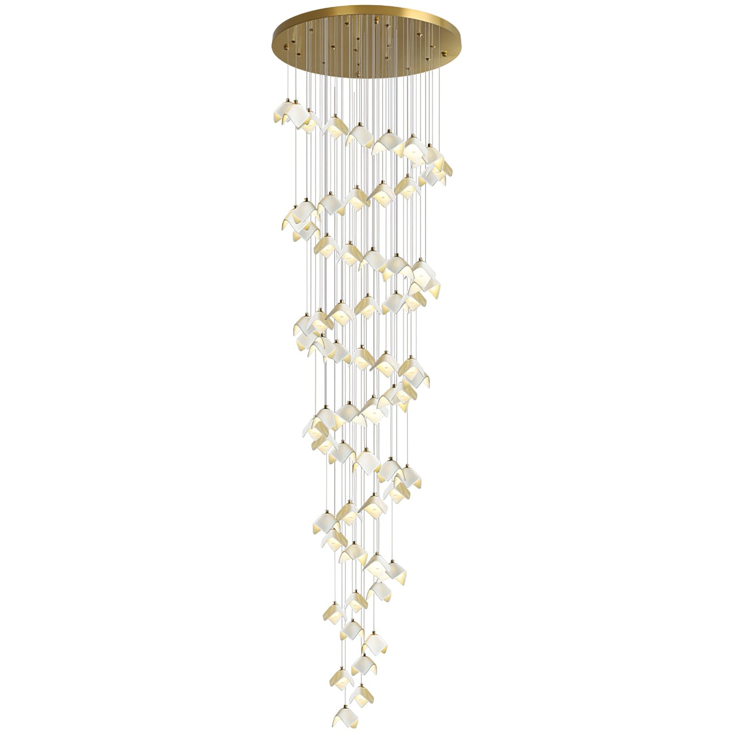 Orlani Cascade Stairs Chandelier - Elegant Design with Dimmable Lighti