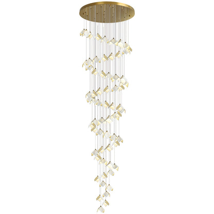 Orlani Cascade Stairs Chandelier - Elegant Design with Dimmable Lighti