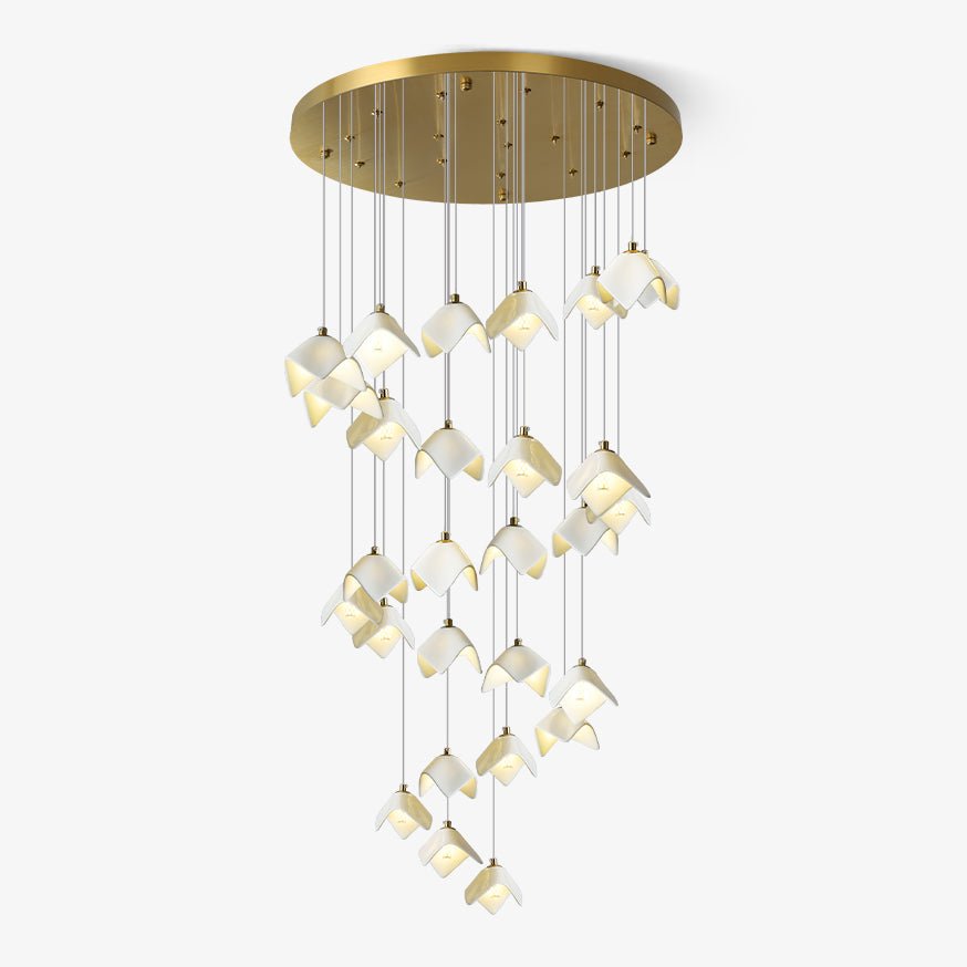 Orlani Cascade Stairs Chandelier - Elegant Design with Dimmable Lighti