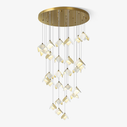 Orlani Cascade Stairs Chandelier - Elegant Design with Dimmable Lighti