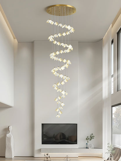 Orlani Cascade Stairs Chandelier - Elegant Design with Dimmable Lighti