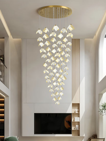Orlani Cascade Stairs Chandelier - Elegant Design with Dimmable Lighti