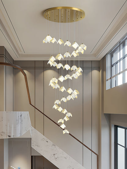Orlani Cascade Stairs Chandelier - Elegant Design with Dimmable Lighti