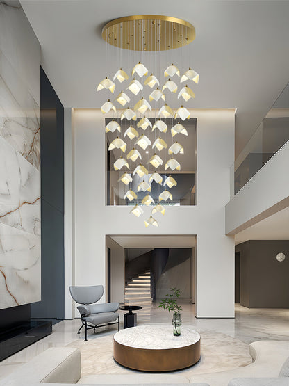 Orlani Cascade Stairs Chandelier - Elegant Design with Dimmable Lighti