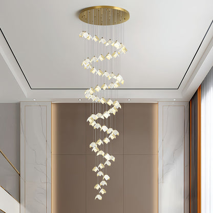 Orlani Cascade Stairs Chandelier - Elegant Design with Dimmable Lighti