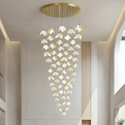 Orlani Cascade Stairs Chandelier - Elegant Design with Dimmable Lighti