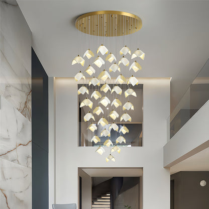 Orlani Cascade Stairs Chandelier - Elegant Design with Dimmable Lighti