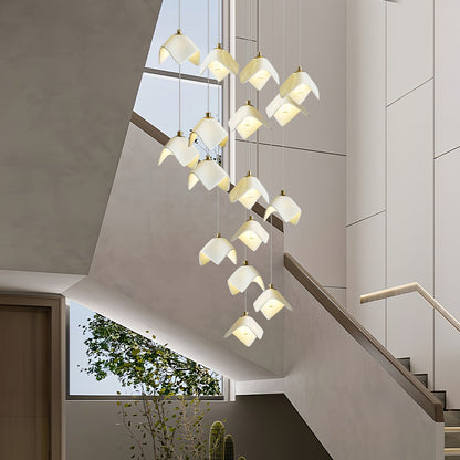 Orlani Cascade Stairs Chandelier - Elegant Design with Dimmable Lighti