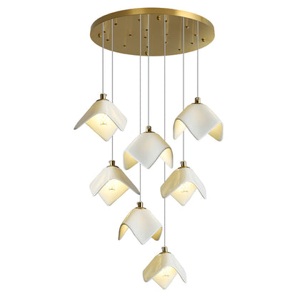 Orlani Cascade Stairs Chandelier - Elegant Design with Dimmable Lighti