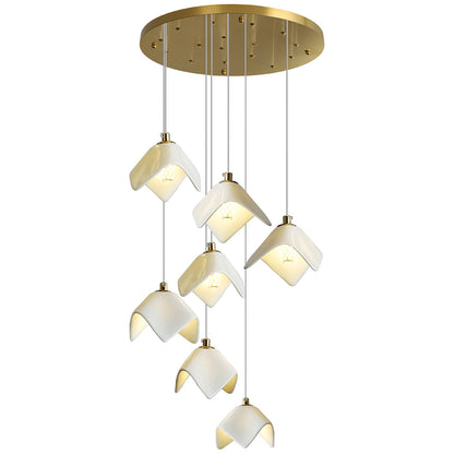 Orlani Cascade Stairs Chandelier - Elegant Design with Dimmable Lighti