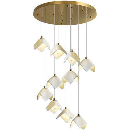Orlani Cascade Stairs Chandelier - Elegant Design with Dimmable Lighti