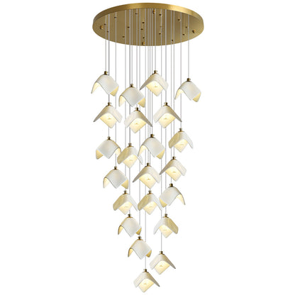 Orlani Cascade Stairs Chandelier - Elegant Design with Dimmable Lighti