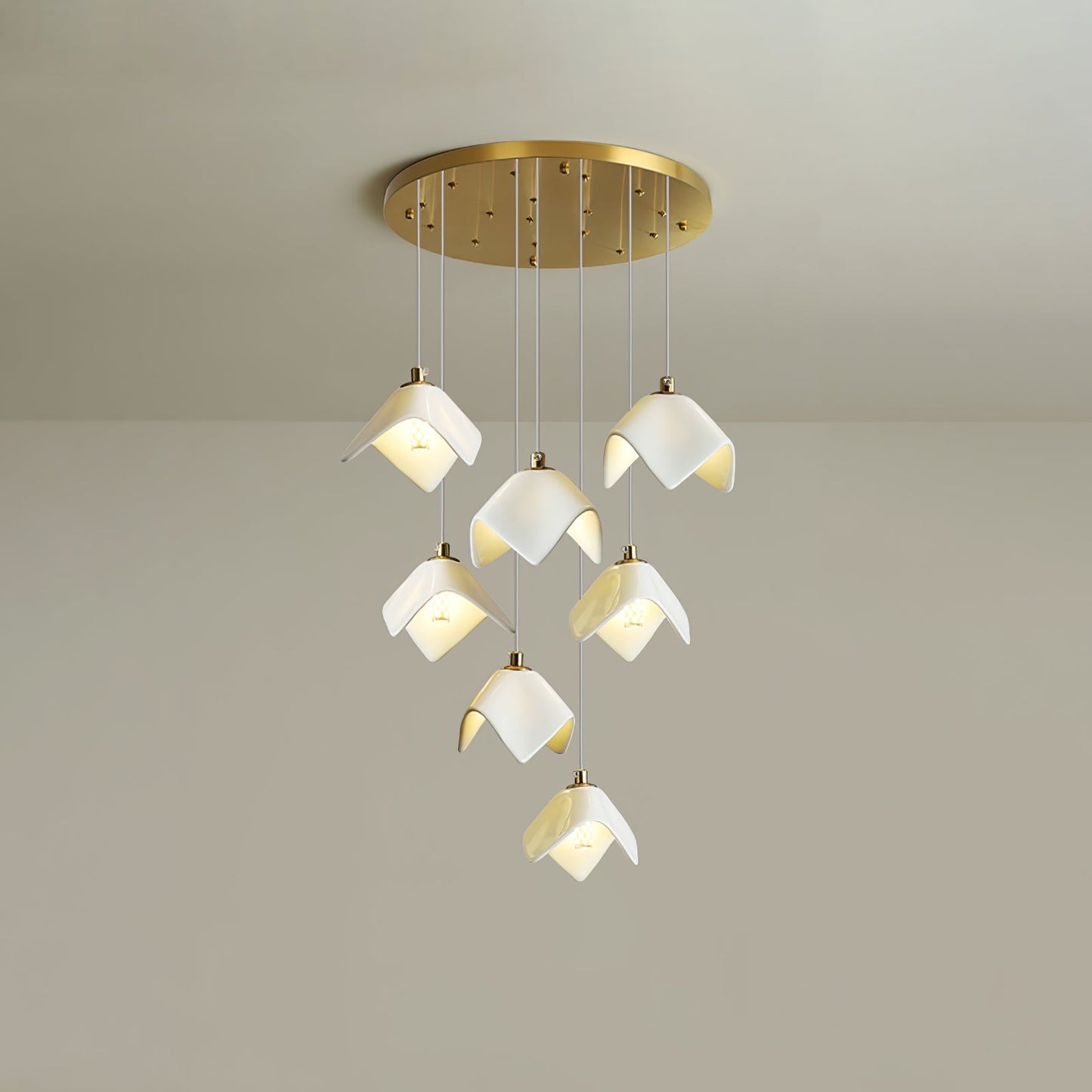 Orlani Cascade Stairs Chandelier - Elegant Design with Dimmable Lighti