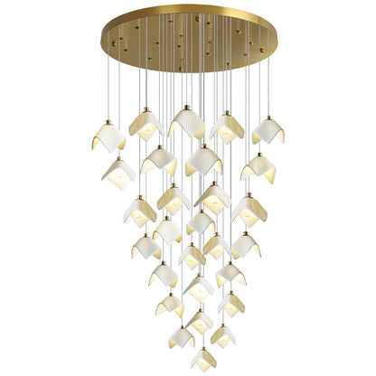 Orlani Cascade Stairs Chandelier - Elegant Design with Dimmable Lighti