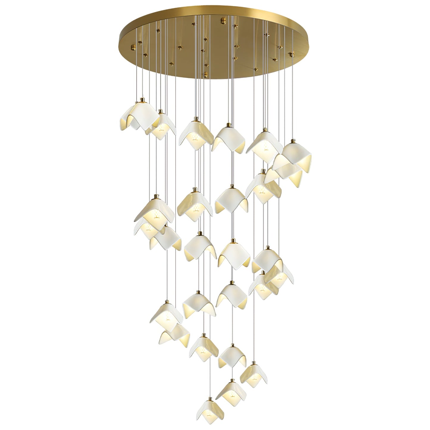 Orlani Cascade Stairs Chandelier - Elegant Design with Dimmable Lighti