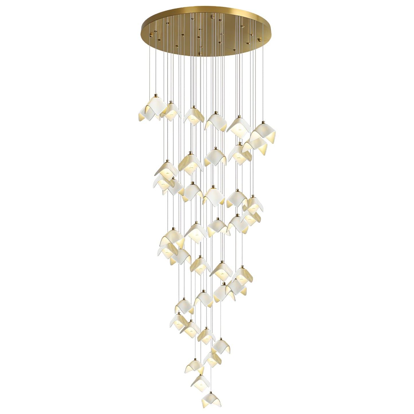 Orlani Cascade Stairs Chandelier - Elegant Design with Dimmable Lighti