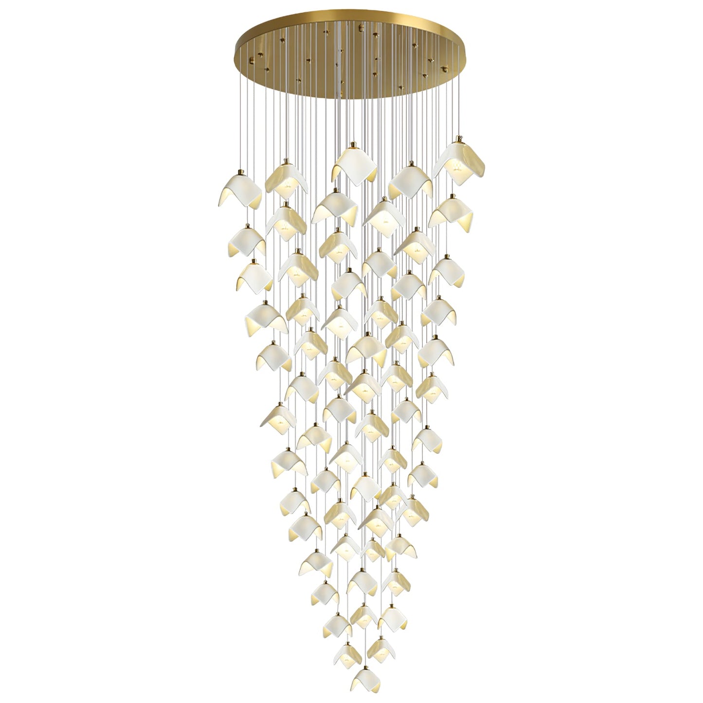 Orlani Cascade Stairs Chandelier - Elegant Design with Dimmable Lighti