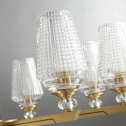 Elegant Brass Chandelier with Adjustable Height & Dimmable Lighting
