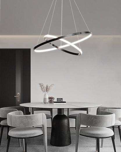 Orrery Rings Chandelier - Adjustable Height, Modern LED Lighting