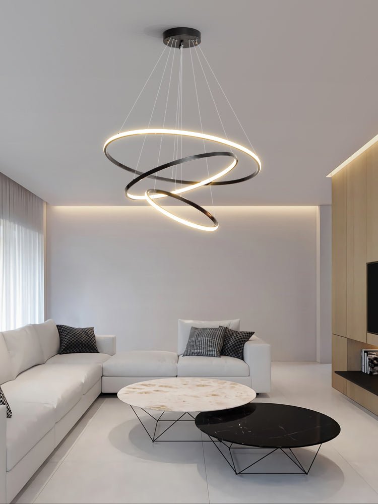 Orrery Rings Chandelier - Adjustable Height, Modern LED Lighting