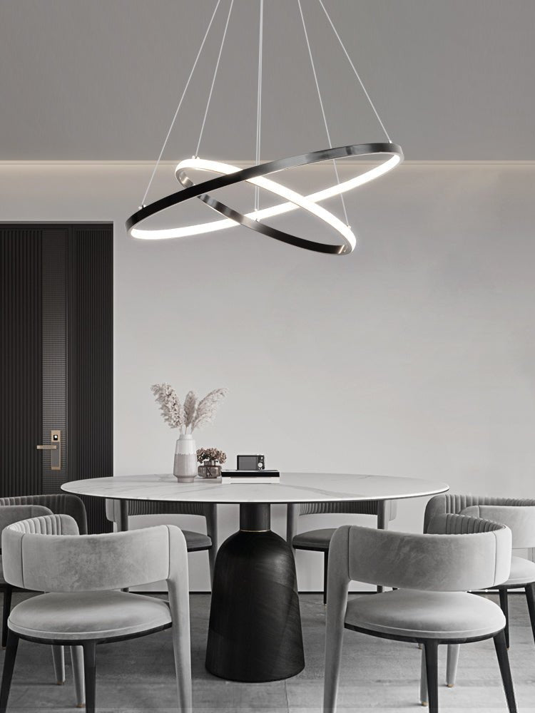 Orrery Rings Chandelier - Adjustable Height, Modern LED Lighting