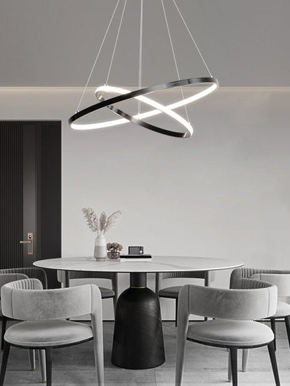 Orrery Rings Chandelier - Adjustable Height, Modern LED Lighting