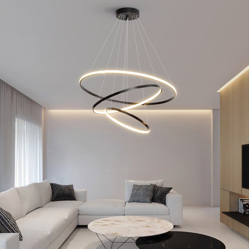 Orrery Rings Chandelier - Adjustable Height, Modern LED Lighting