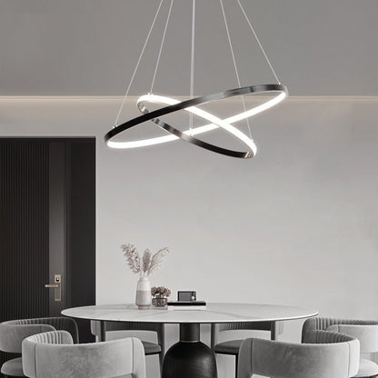 Orrery Rings Chandelier - Adjustable Height, Modern LED Lighting