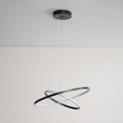 Orrery Rings Chandelier - Adjustable Height, Modern LED Lighting
