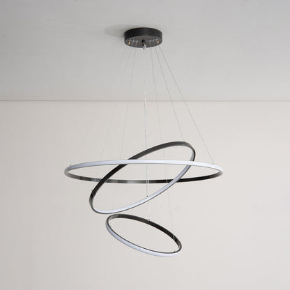 Orrery Rings Chandelier - Adjustable Height, Modern LED Lighting