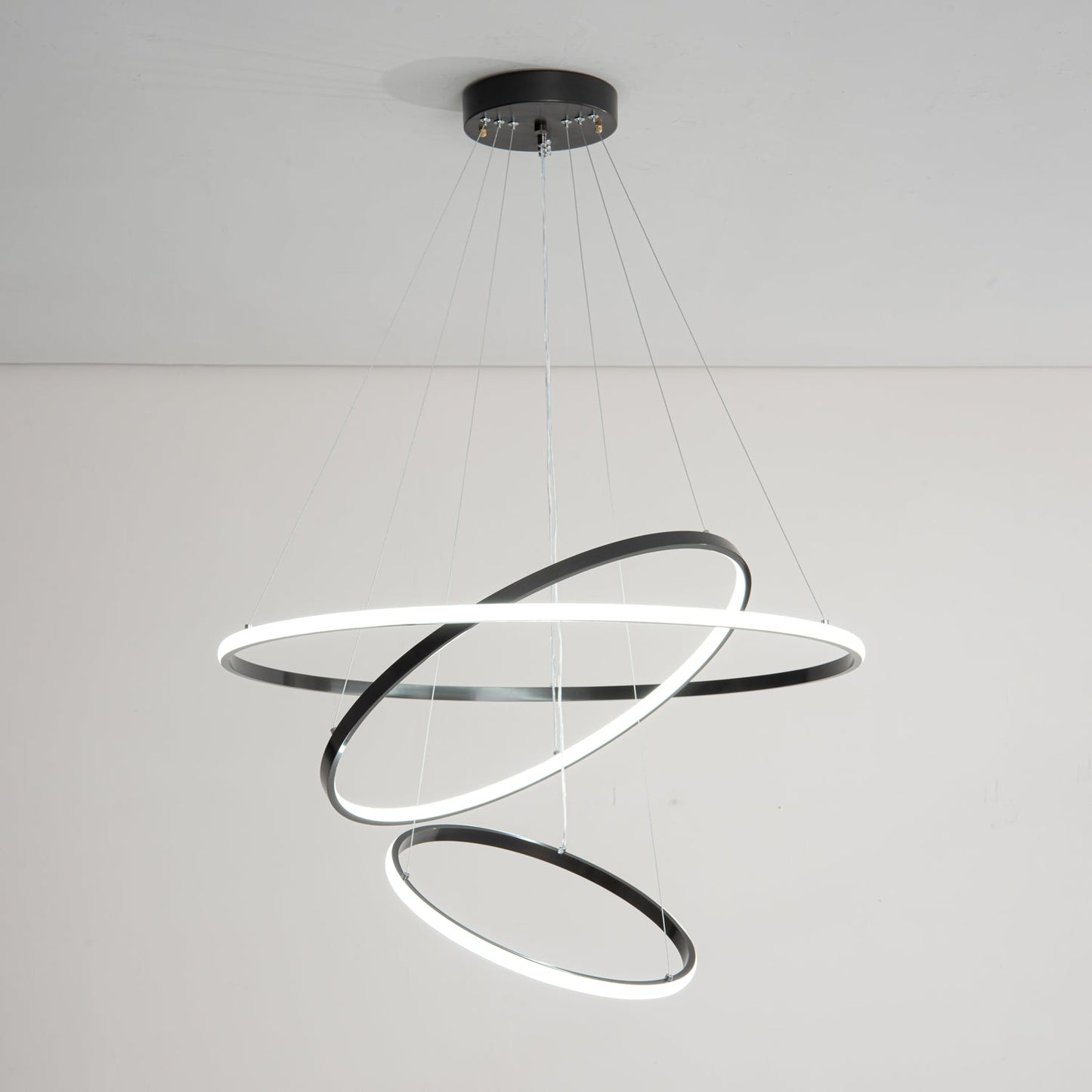 Orrery Rings Chandelier - Adjustable Height, Modern LED Lighting
