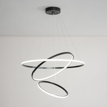 Orrery Rings Chandelier - Adjustable Height, Modern LED Lighting