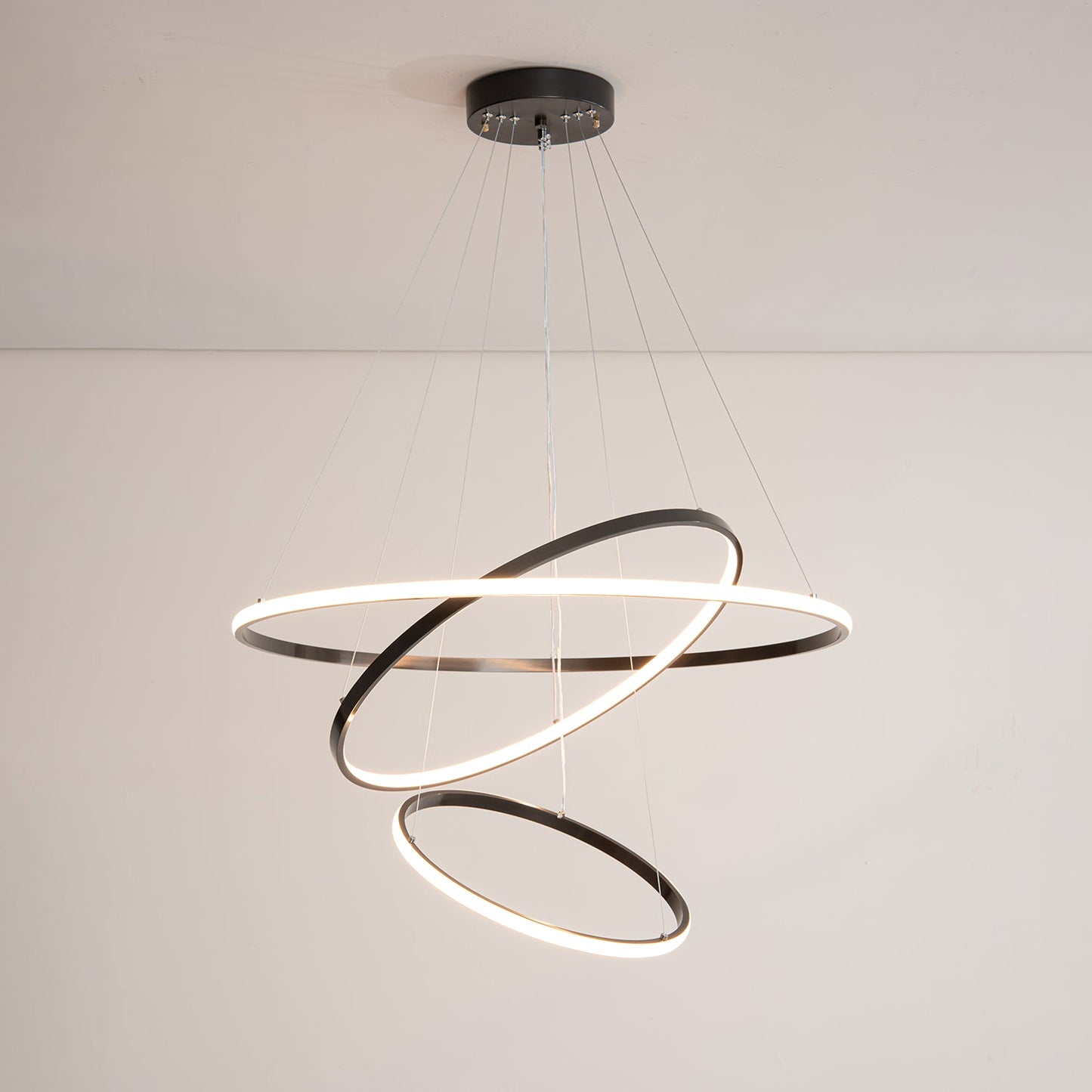 Orrery Rings Chandelier - Adjustable Height, Modern LED Lighting