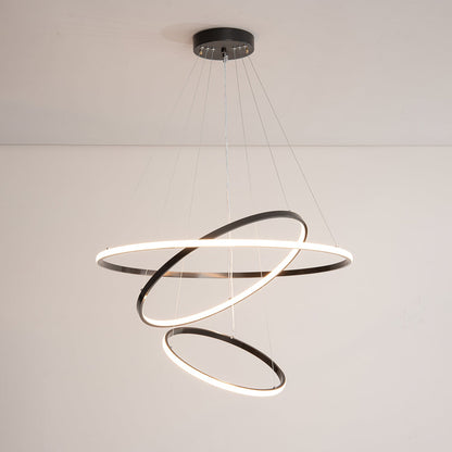 Orrery Rings Chandelier - Adjustable Height, Modern LED Lighting