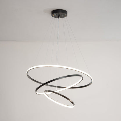 Orrery Rings Chandelier - Adjustable Height, Modern LED Lighting