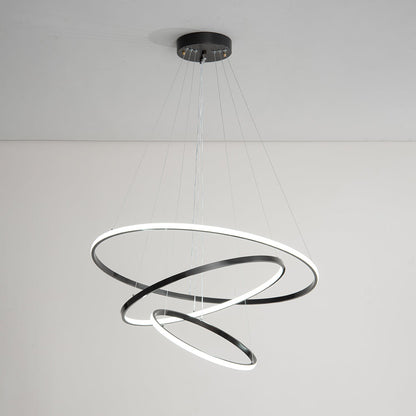 Orrery Rings Chandelier - Adjustable Height, Modern LED Lighting