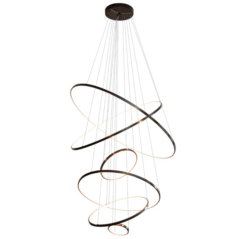 Orrery Rings Chandelier - Adjustable Height, Modern LED Lighting