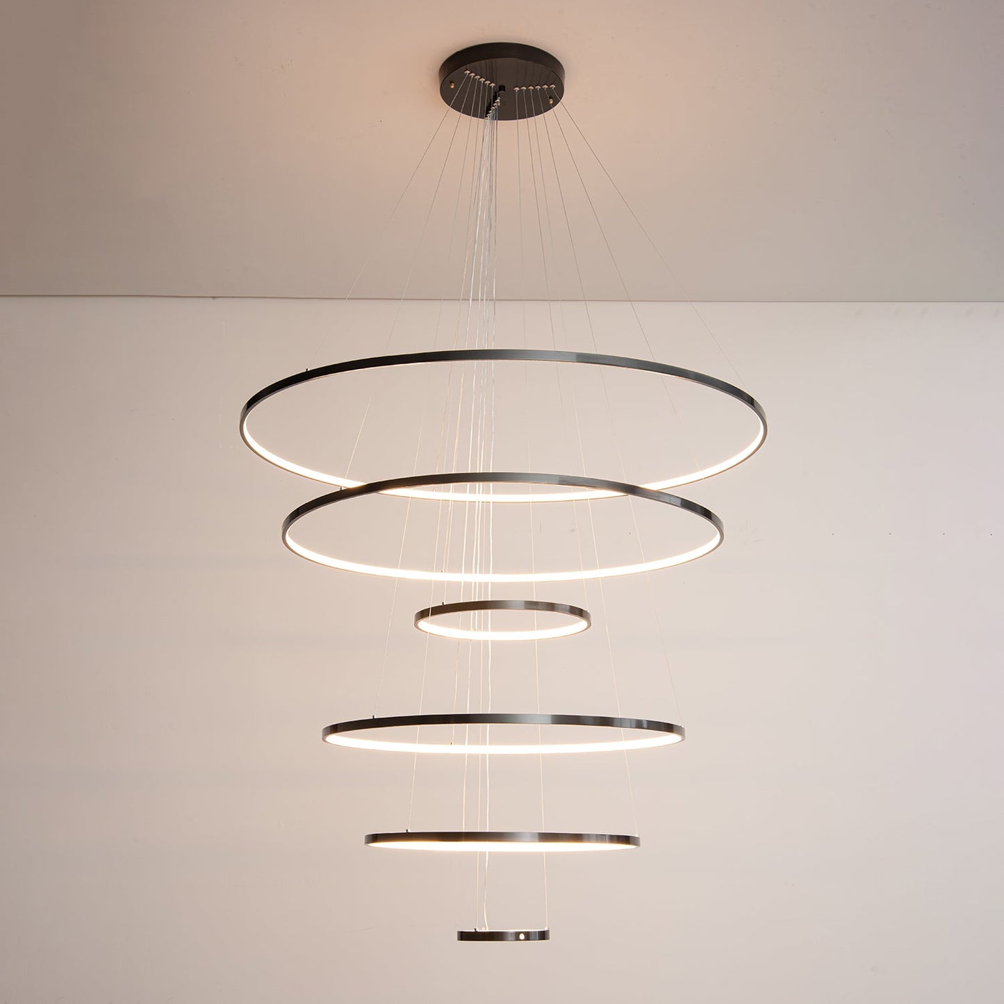Orrery Rings Chandelier - Adjustable Height, Modern LED Lighting