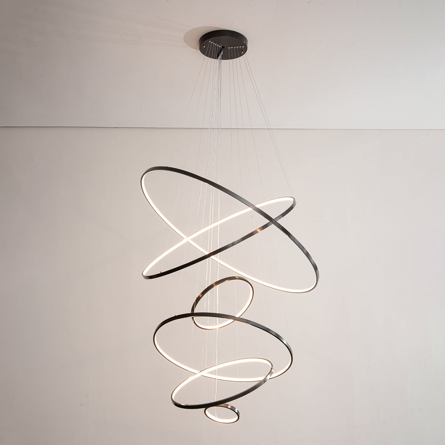 Orrery Rings Chandelier - Adjustable Height, Modern LED Lighting