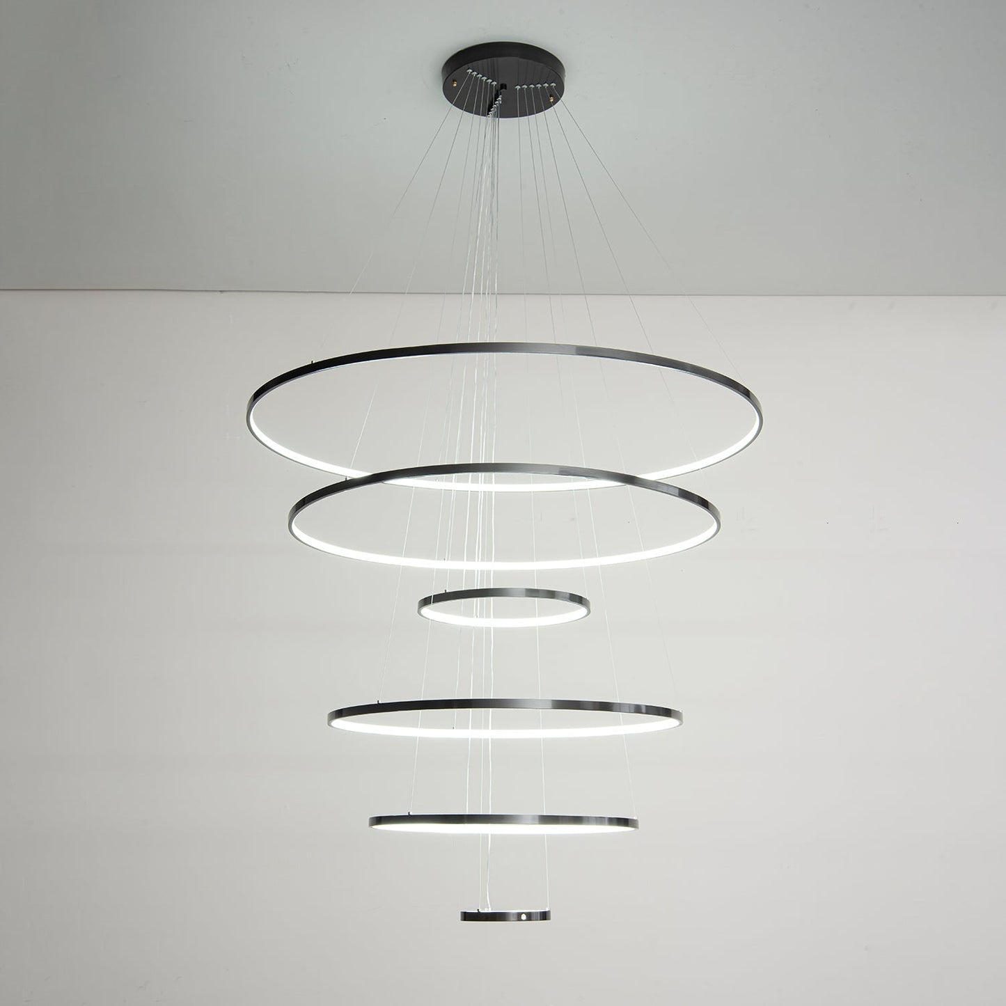 Orrery Rings Chandelier - Adjustable Height, Modern LED Lighting