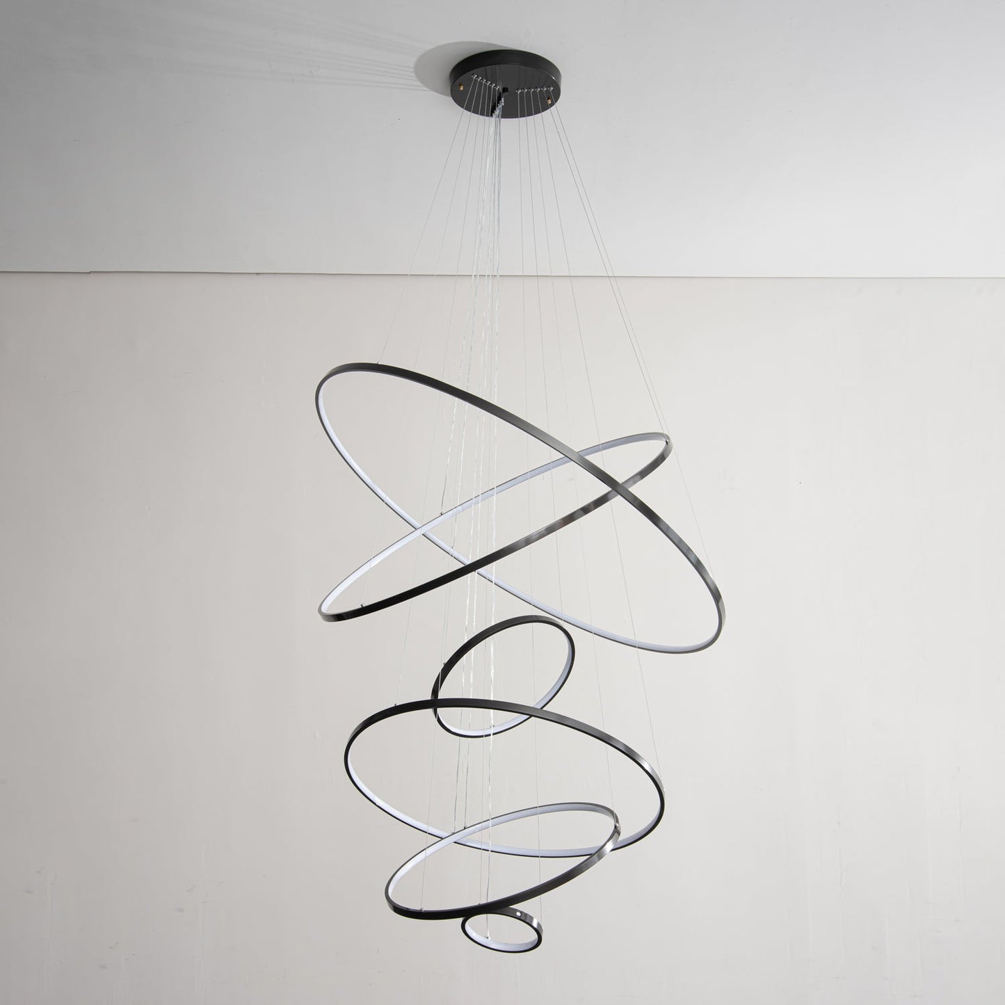 Orrery Rings Chandelier - Adjustable Height, Modern LED Lighting