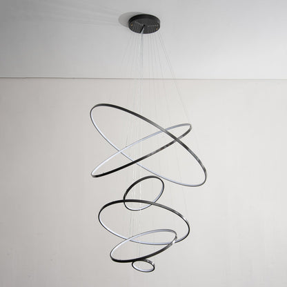 Orrery Rings Chandelier - Adjustable Height, Modern LED Lighting