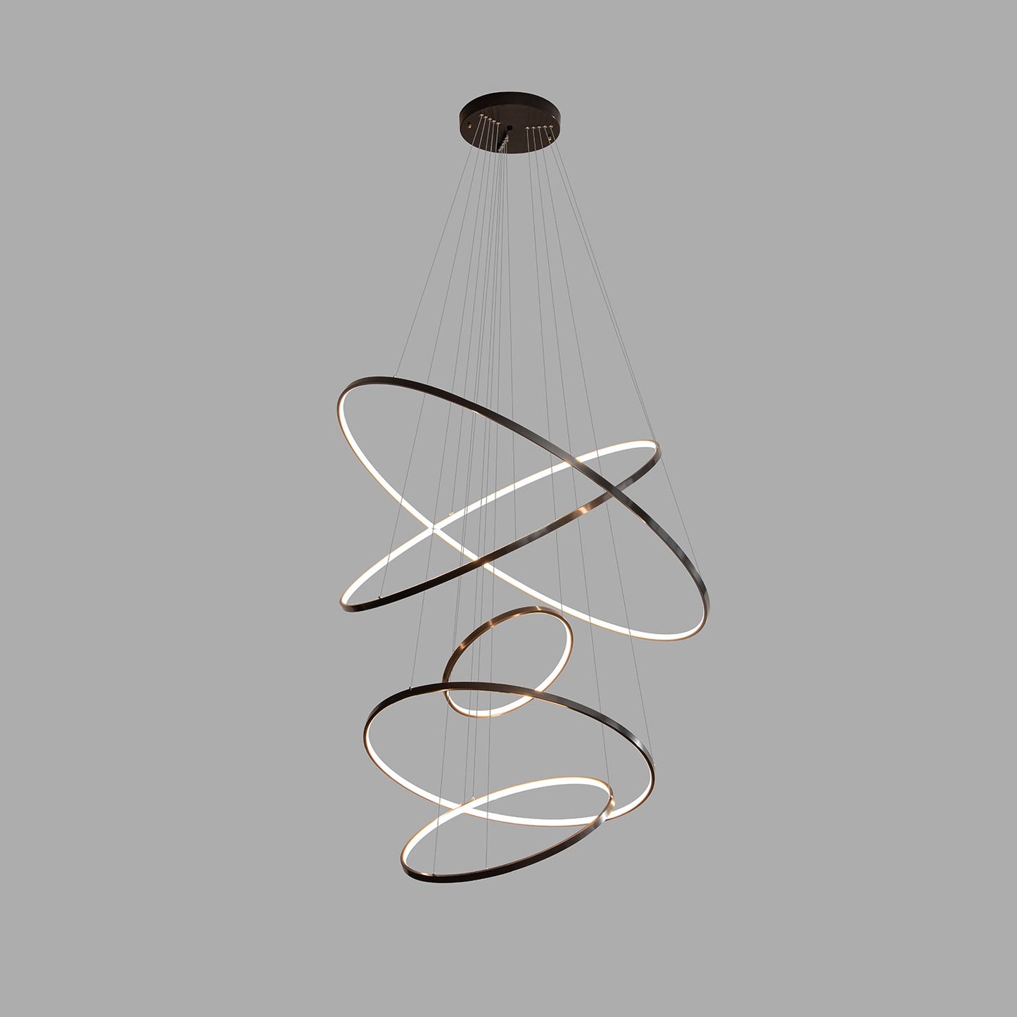 Orrery Rings Chandelier - Adjustable Height, Modern LED Lighting