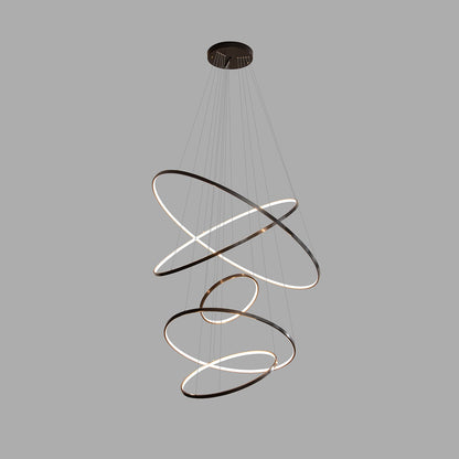 Orrery Rings Chandelier - Adjustable Height, Modern LED Lighting